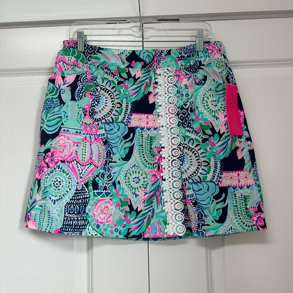 NWT Lilly Pulitzer Luxletic Daphne UPF 50+ Golf Skort Lookin Sharp Size 10